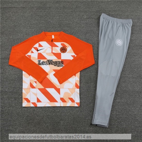 Nuevo Conjunto Completo Sudadera Entrenamiento Inter Milan 23/24 Naranja Gris Baratas